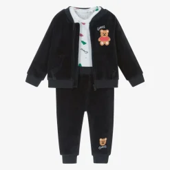 Guess Outfit Sets|Outfit Sets*Baby Boys Blue Velour Tracksuit Set