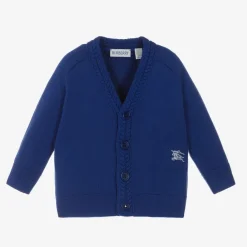Burberry Tops*Baby Boys Blue Wool Knit Cardigan