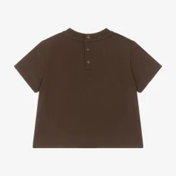 Emporio Armani Tops*Baby Boys Brown Cotton Pennant T-Shirt