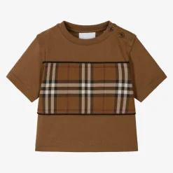 Burberry Tops*Baby Boys Brown Cotton T-Shirt DarkBirchBrown