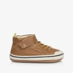 Tip Toey Joey Trainers|Trainers*Baby Boys Brown Leather High-Top Trainers