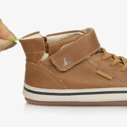 Tip Toey Joey Trainers|Trainers*Baby Boys Brown Leather High-Top Trainers
