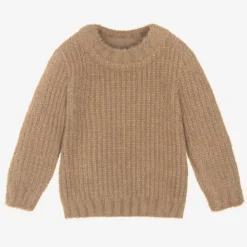 Jamiks Tops*Baby Boys Brown Wool & Cashmere Sweater