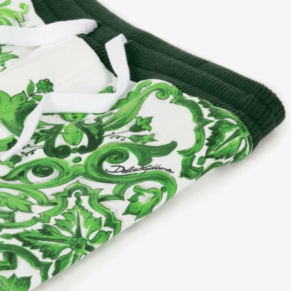 Dolce amp; Gabbana Shorts*Baby Boys Green Cotton Majolica Shorts