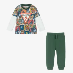 Guess Outfit Sets|Outfit Sets*Baby Boys Green Cotton Trouser Set