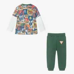 Guess Outfit Sets|Outfit Sets*Baby Boys Green Cotton Trouser Set