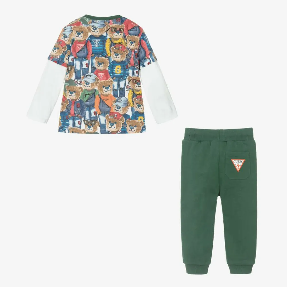 Guess Outfit Sets|Outfit Sets*Baby Boys Green Cotton Trouser Set