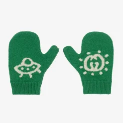 Gucci Gloves & Mittens|Gloves & Mittens*Baby Boys Green Wool Mittens