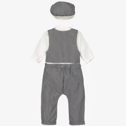 Beau KiD Outfit Sets|Outfit Sets*Baby Boys Grey & White Cotton Trouser Set