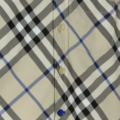 Burberry Tops*Baby Boys Grey Check Cotton Shirt Lichen