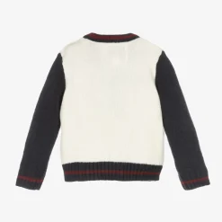 Guess Tops*Baby Boys Ivory & Blue Knit Cardigan
