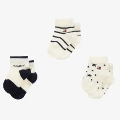 Tommy Hilfiger Socks|Socks*Baby Boys Ivory Cotton Socks (3 Pack)
