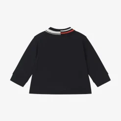 Emporio Armani Tops*Baby Boys Navy Blue Cotton Polo Shirt