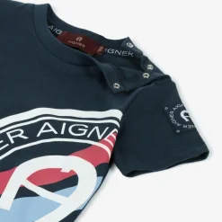 AIGNER Tops|Tops*Baby Boys Navy Blue Cotton T-Shirt