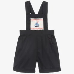 Rachel Riley Shorts|Shorts*Baby Boys Navy Blue Cotton Dungaree Shorts