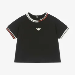 Emporio Armani Tops*Baby Boys Navy Blue Cotton T-Shirt