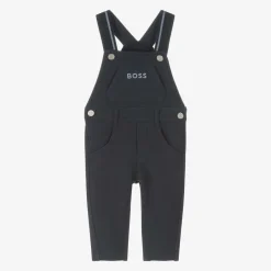 BOSS Trousers*Baby Boys Navy Blue Cotton Dungarees