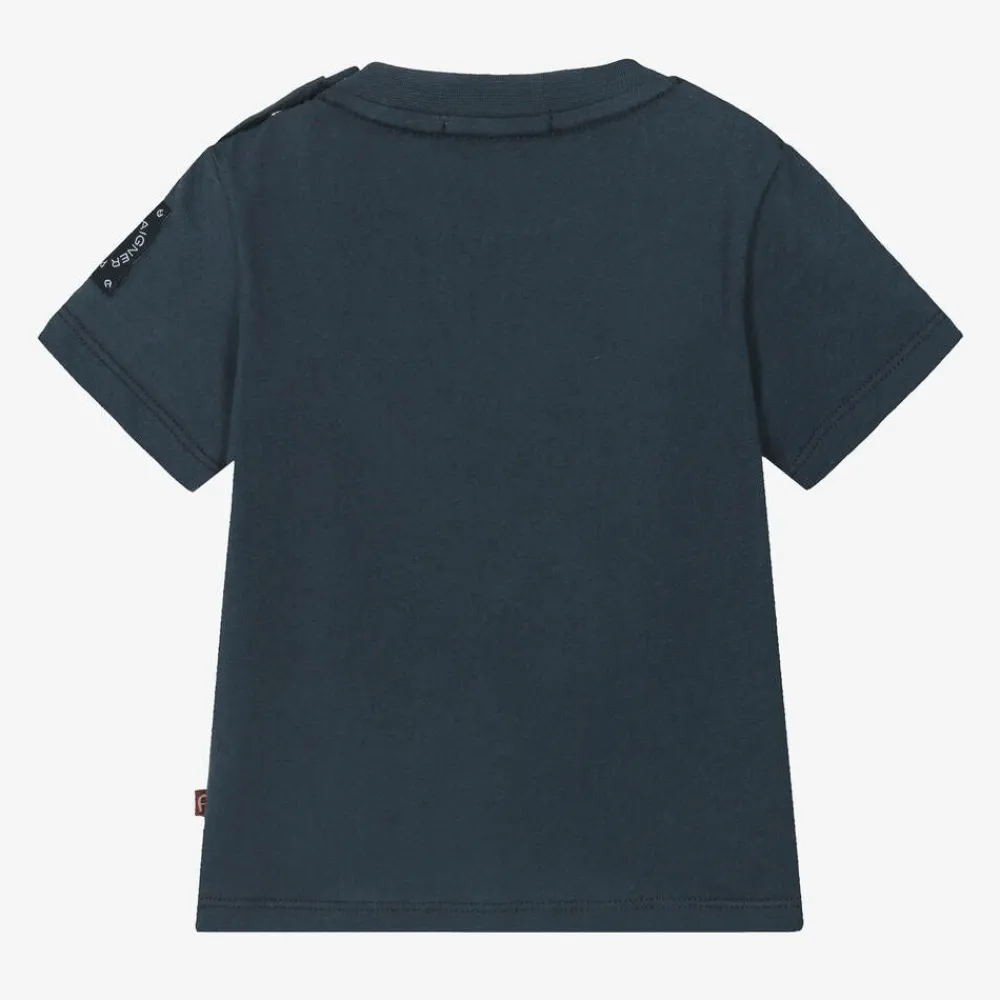 AIGNER Tops|Tops*Baby Boys Navy Blue Cotton T-Shirt