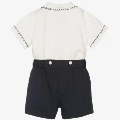Rachel Riley Outfit Sets|Outfit Sets*Baby Boys Navy Blue Smocked Buster Suit