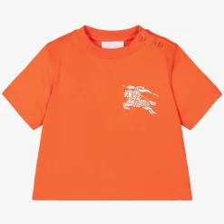Burberry Tops*Baby Boys Orange Cotton T-Shirt