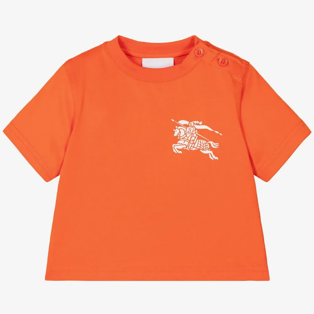 Burberry Tops*Baby Boys Orange Cotton T-Shirt