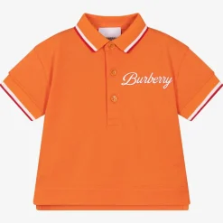 Burberry Tops*Baby Boys Orange Logo Polo Shirt LightCoralOrange