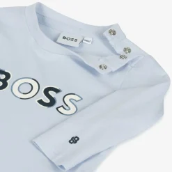 BOSS Tops*Baby Boys Pale Blue Organic Cotton Top