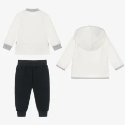 Sofija Tracksuits|Tracksuits*Baby Boys White & Blue Cotton Tracksuit Set