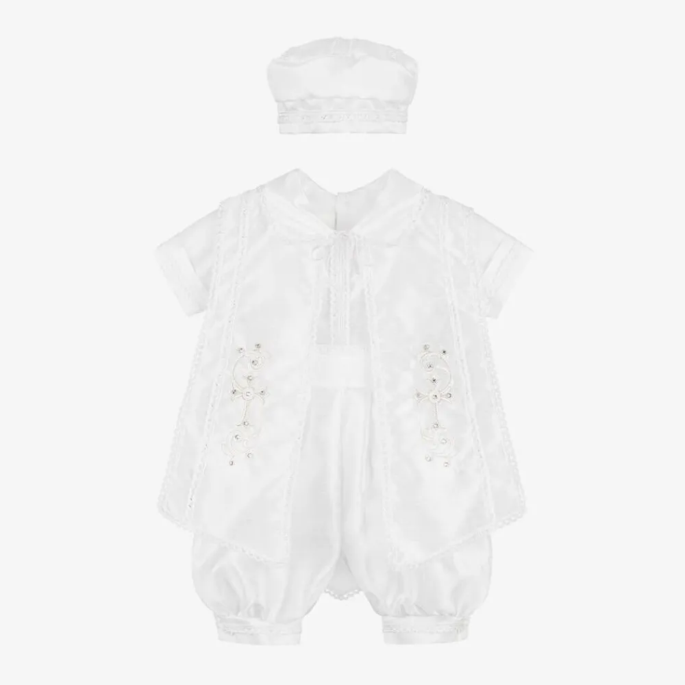 Sevva Ceremony*Baby Boys White Ceremony Shorts Set