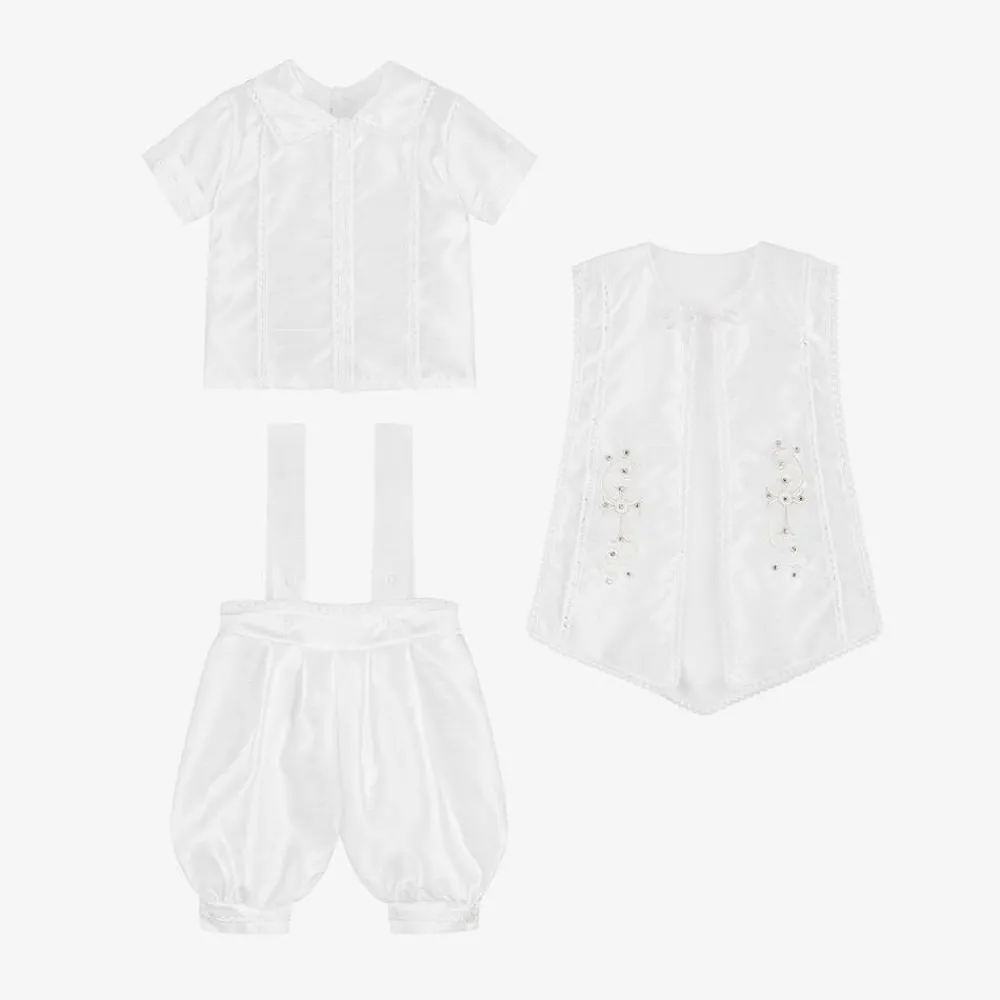 Sevva Ceremony*Baby Boys White Ceremony Shorts Set