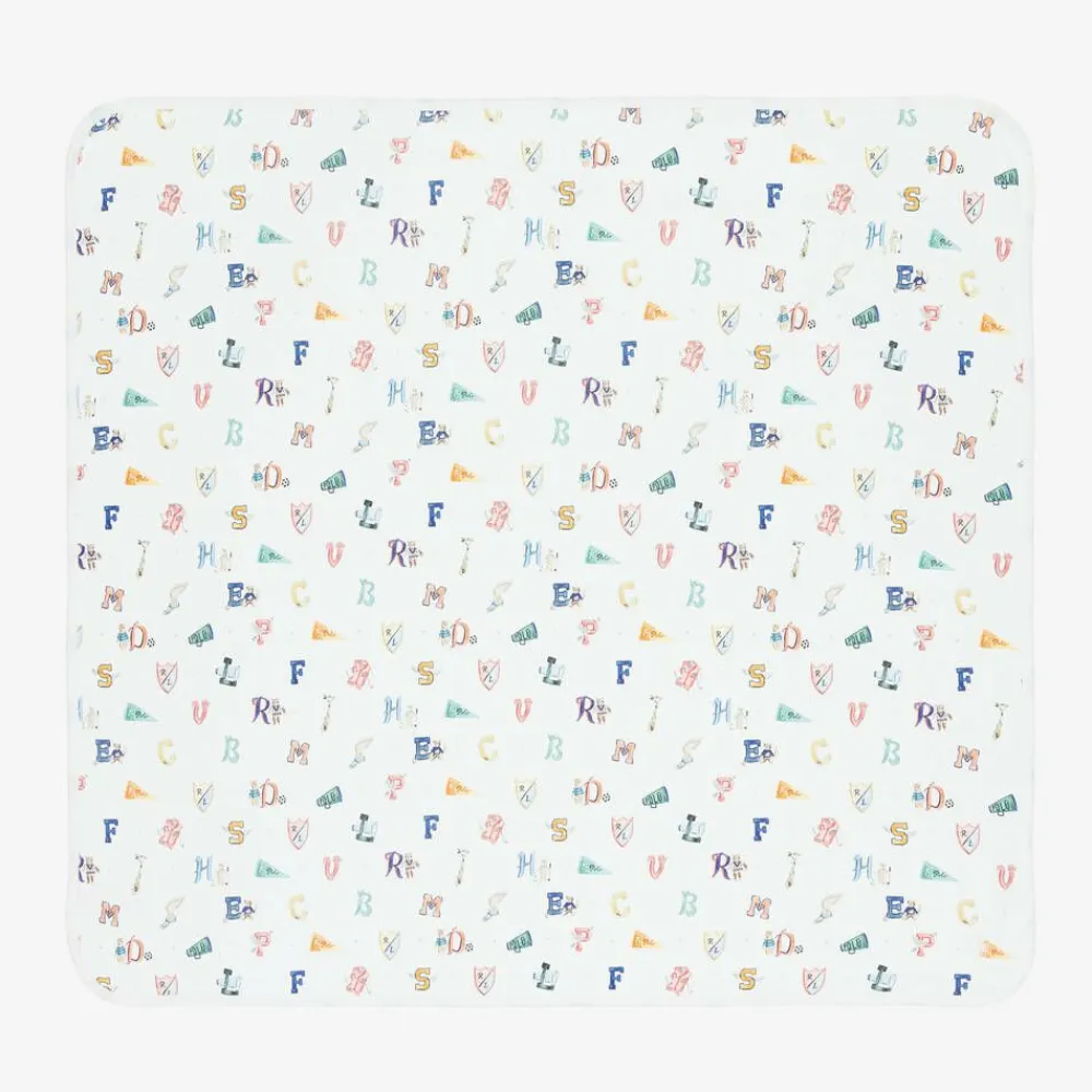 Ralph Lauren Blankets & Shawls*Baby Boys White Cotton Blanket (81cm)