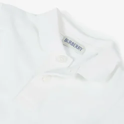 Burberry Tops*Baby Boys White Cotton Polo Shirt
