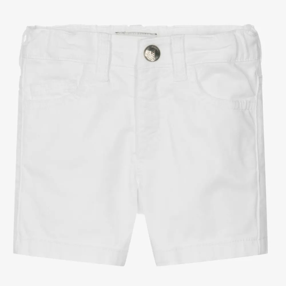Emporio Armani Shorts*Baby Boys White Cotton Shorts