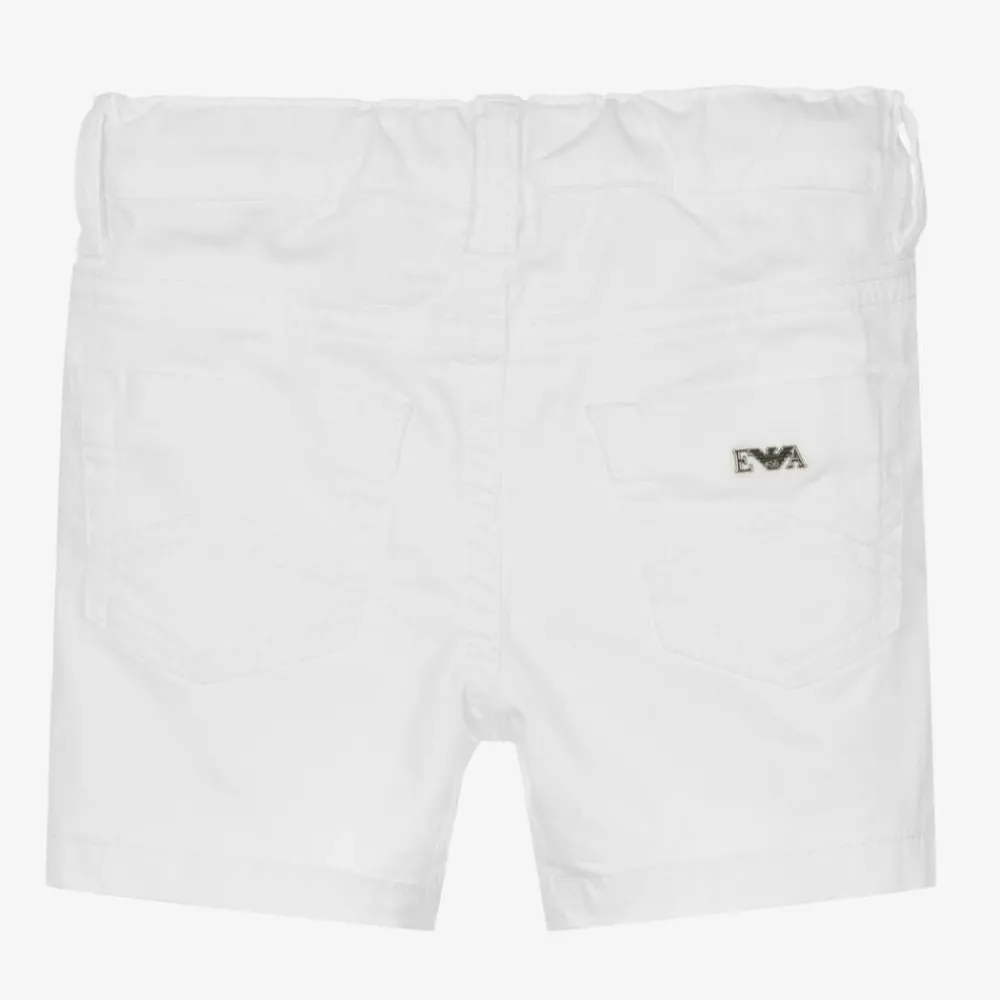 Emporio Armani Shorts*Baby Boys White Cotton Shorts