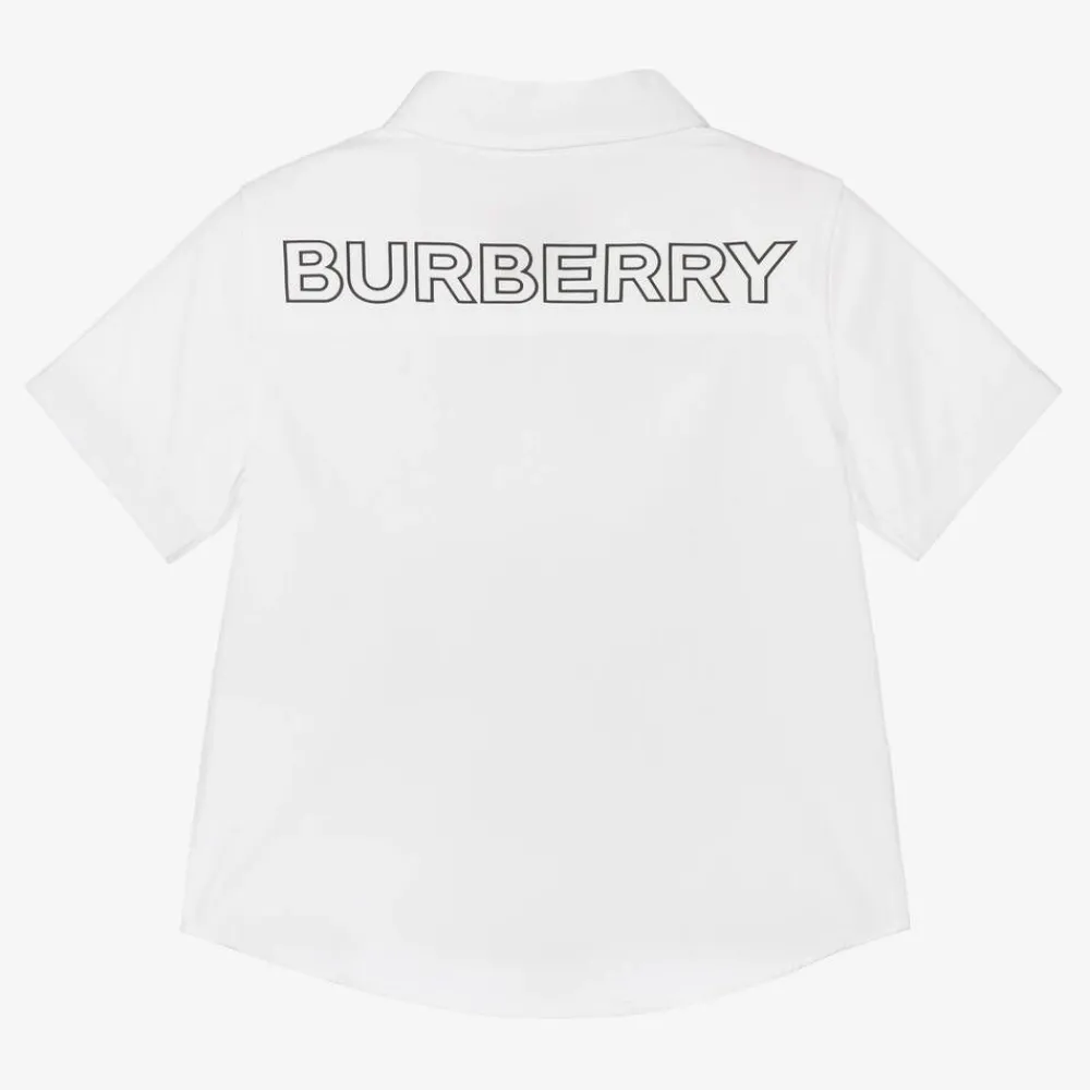 Burberry Tops*Baby Boys White Cotton Shirt
