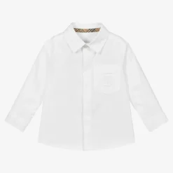 Burberry Tops*Baby Boys White Cotton Shirt