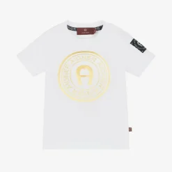 AIGNER Tops|Tops*Baby Boys White Cotton T-Shirt