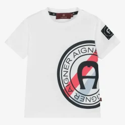 AIGNER Tops|Tops*Baby Boys White Cotton T-Shirt