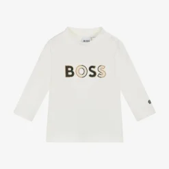 BOSS Tops*Baby Boys White Organic Cotton Top