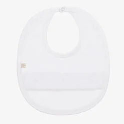 Kissy Kissy Feeding Accessories*Baby Boys White Smocked Pima Cotton Bib