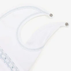 Kissy Kissy Feeding Accessories*Baby Boys White Smocked Pima Cotton Bib