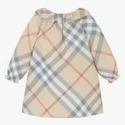 Burberry Gifts*Baby Girls Beige Check Dress PaleStone