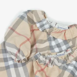 Burberry Gifts*Baby Girls Beige Check Dress PaleStone