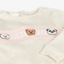 Guess Babysuits*Baby Girls Beige Cotton Bear Romper