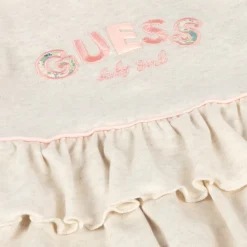 Guess Dresses*Baby Girls Beige Cotton Dress