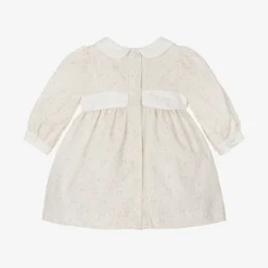 Patachou Dresses*Baby Girls Beige Cotton Floral Dress