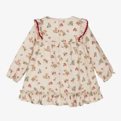 Mayoral Newborn Dresses*Baby Girls Beige Cotton Woodland Dress