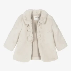 Mayoral Newborn Coats & Jackets*Baby Girls Beige Faux Fur Coat