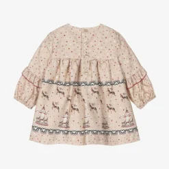 Miranda Dresses|Dresses*Baby Girls Beige Star Print Dress