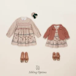 Miranda Dresses|Dresses*Baby Girls Beige Star Print Dress